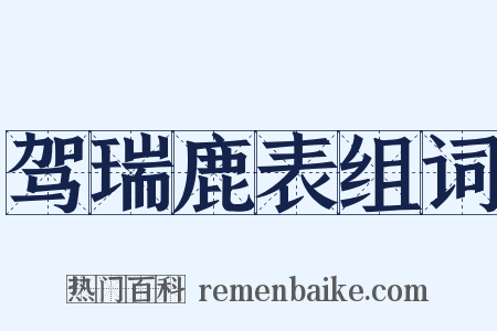 驾瑞鹿表组词是什么意思的图片